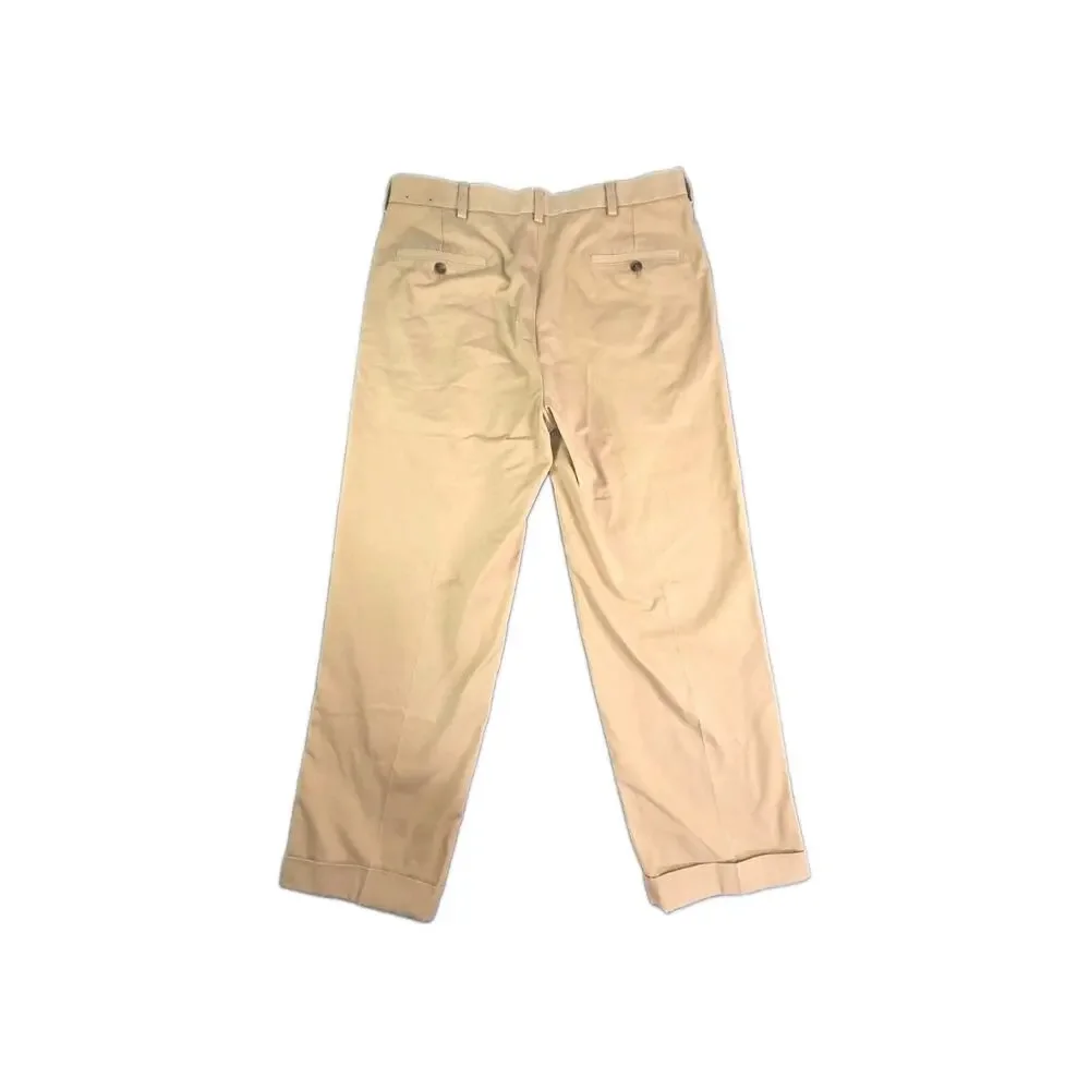 Brooks Brothers Advantage Chino Elliot Men's Sz 36x29 Pleated Khaki Pants Tan